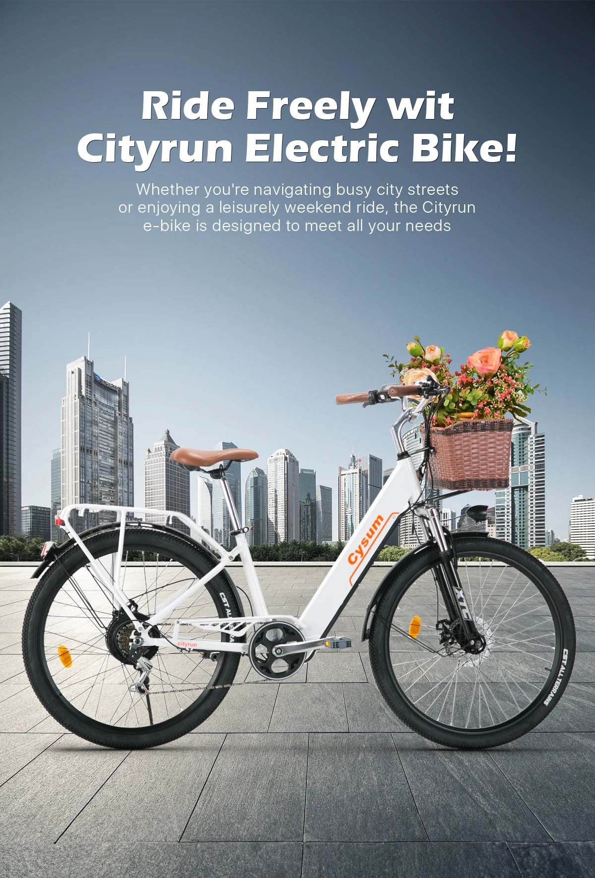 Vélo Électrique – 250W, Batterie 48V, Autonomie 80km, 26", Freins à Disque