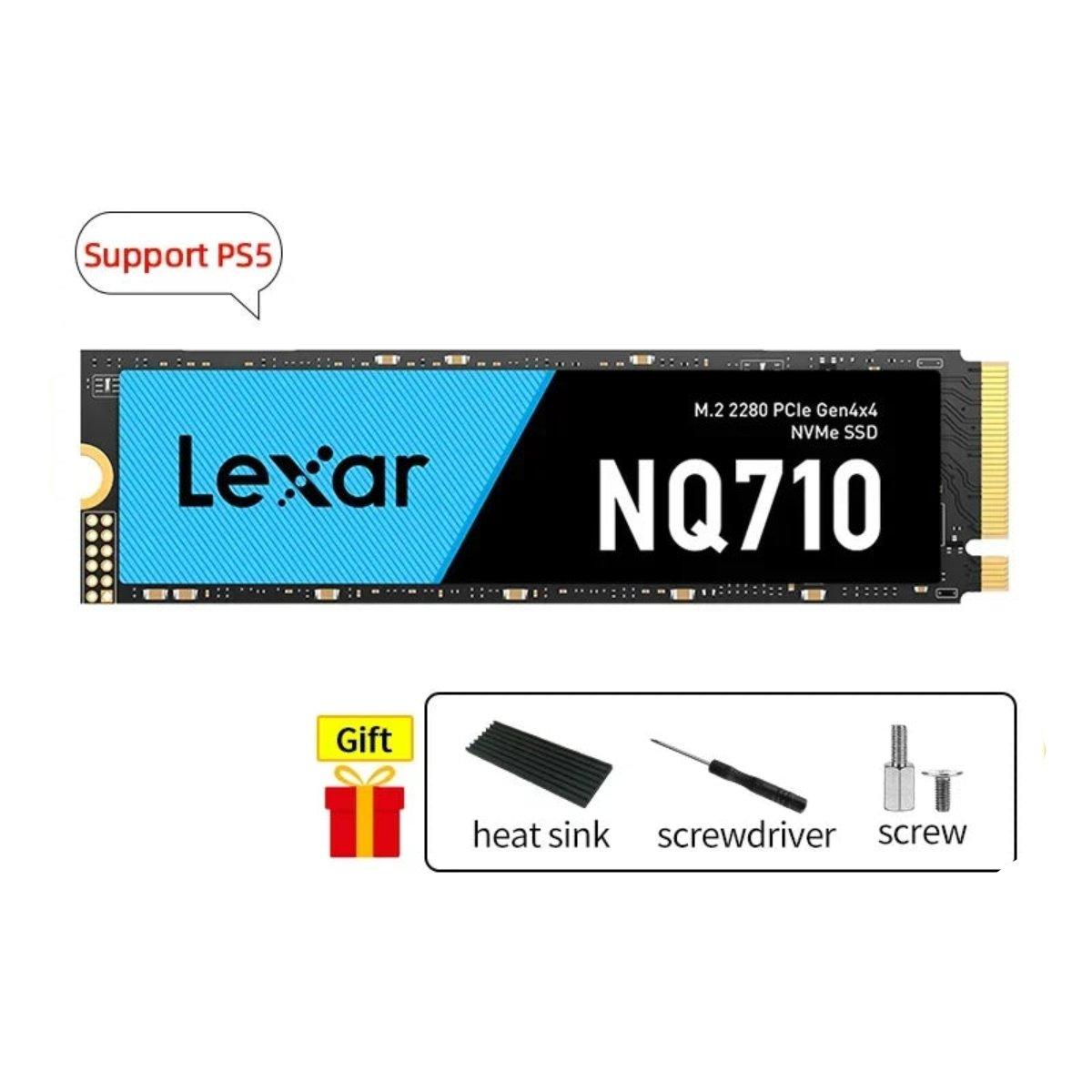 Lexar NQ710 SSD M.2 NVMe PCIe 4.0x4 1TB/500GB - Performance Ultime pour Gaming - B-konnect