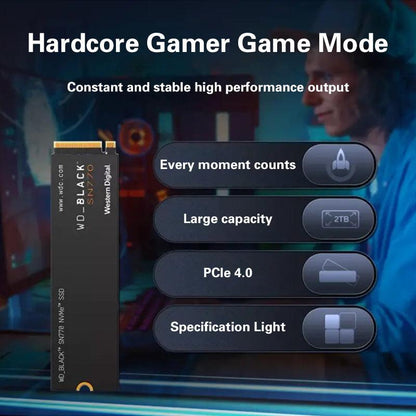 Disque SSD NVMe WD Black SN770 de 2 To de WESTERN DIGITAL - B-konnect
