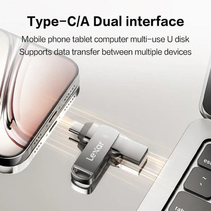 Lexar D40T 128GB Clé USB Métallique à Double Interface USB-C/Type-A 3.2 Haute Vitesse. - B-konnect