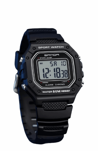 Montre Quartz Homme Étanche, plus LED, avec Chronomètre Sportif - B-konnect