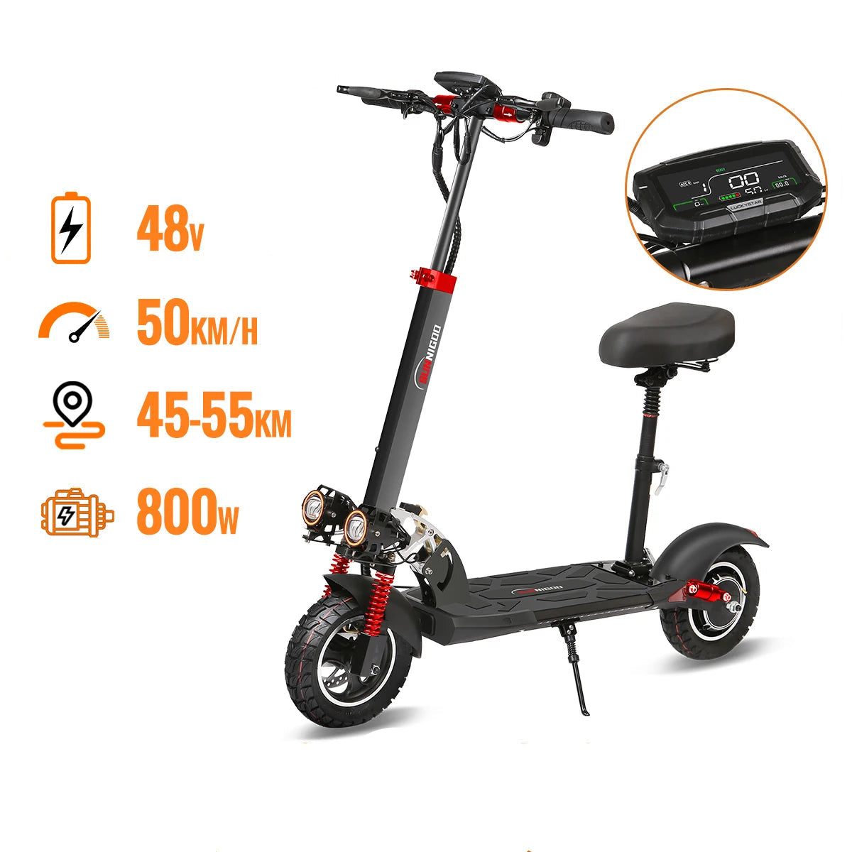 Trottinette Électrique Adulte – 800W, Batterie 48V 13Ah, 45km/h,