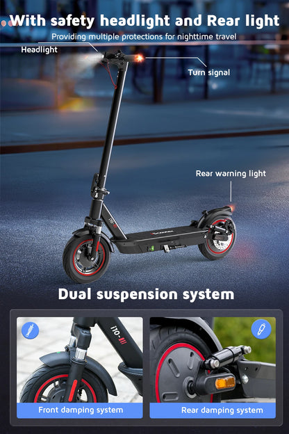 Trottinette Électrique iScooter I10 – 650W, 45 km/h, 45 km d'autonomie, Pliable, Tout-Terrain