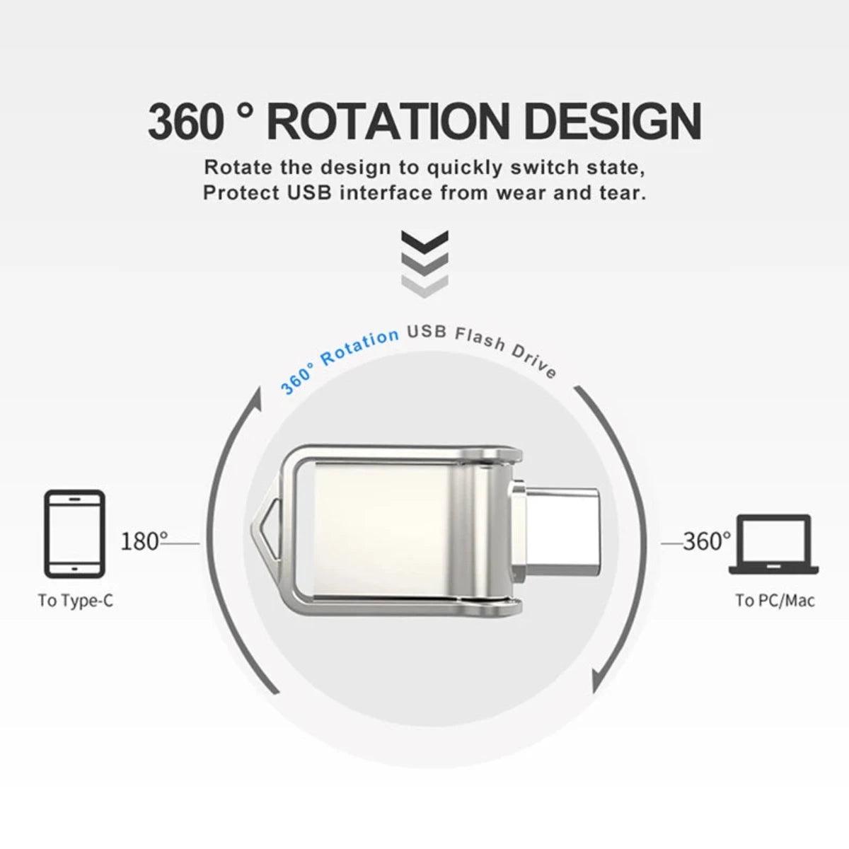 Clé USB Métal Type-C 1TB/2TB - Haute Vitesse OTG 3.0 - B-konnect