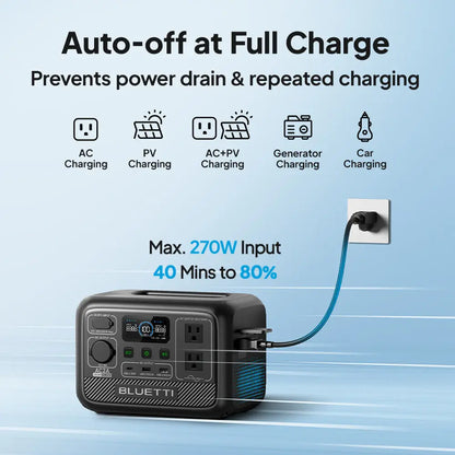BLUETTI AC2A – Station d'Énergie Portable 204Wh | 300W LiFePO₄
