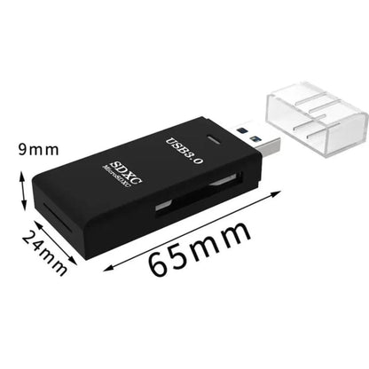 Lecteur de cartes Mini USB 3.0 Micro SD TF haute vitesse 2 en 1 - B-konnect