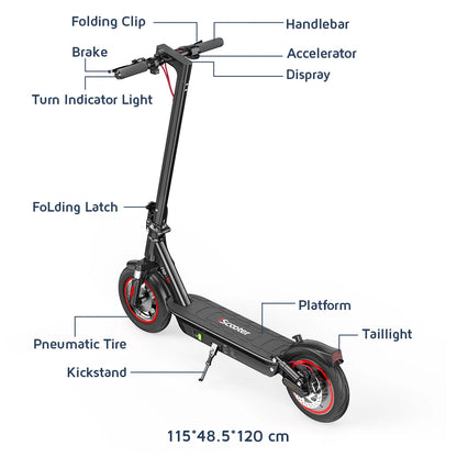 Trottinette Électrique iScooter I10 – 650W, 45 km/h, 45 km d'autonomie, Pliable, Tout-Terrain