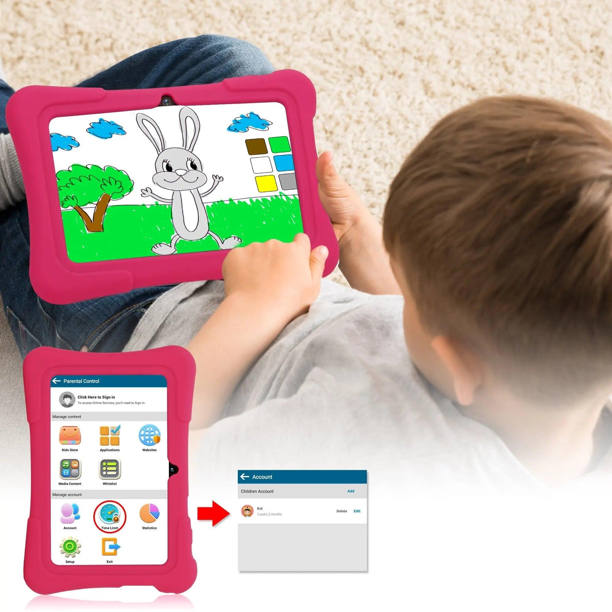 Tablette Éducative pour Enfants Pritom K7 - B-konnect