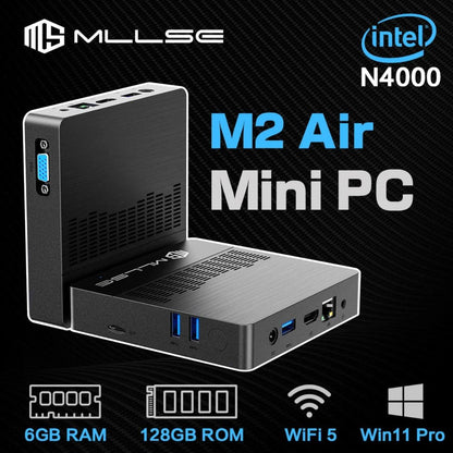 Mini PC M2 Air Intel N4000, 6GB RAM, WiFi, Windows 11 - B-konnect