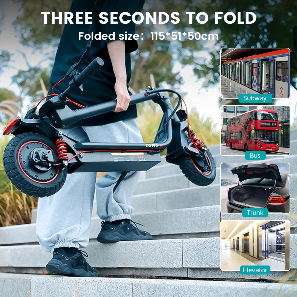 Trottinette Électrique iScooter I10 Pro – 800W, 45 km/h, 60 km d’Autonomie, Pliable