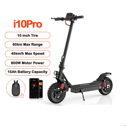 Trottinette Électrique iScooter I10 Pro – 800W, 45 km/h, 60 km d’Autonomie, Pliable