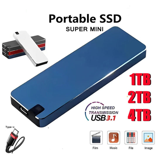 SSD Externe Portable Ultra-rapide 2025 – 1 To / 2 To / 4 To – USB 3.1 Type-C