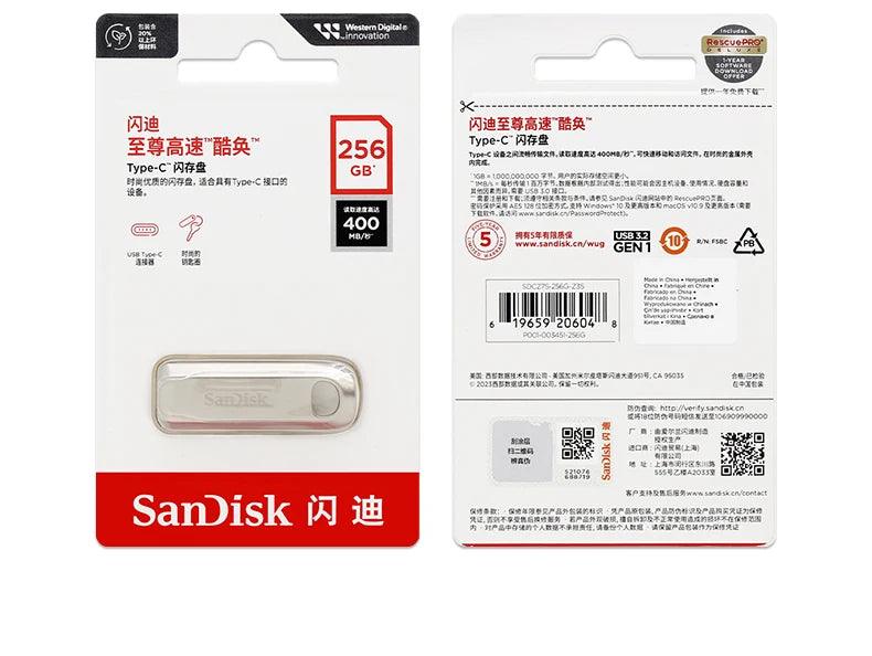 SanDisk CZ75 USB 3.2 type C 64GB 128GB 256GB - B-konnect