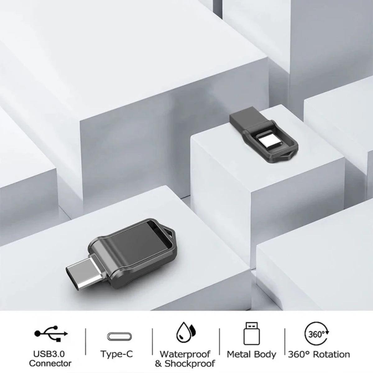 Clé USB Métal Type-C 1TB/2TB - Haute Vitesse OTG 3.0 - B-konnect