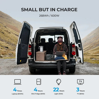 BLUETTI EB3A – Station d'Énergie Portable 600W / 268Wh | Batterie LiFePO₄