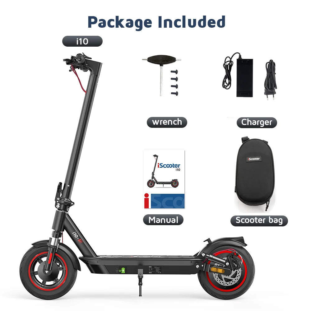 Trottinette Électrique iScooter I10 – 650W, 45 km/h, 45 km d'autonomie, Pliable, Tout-Terrain