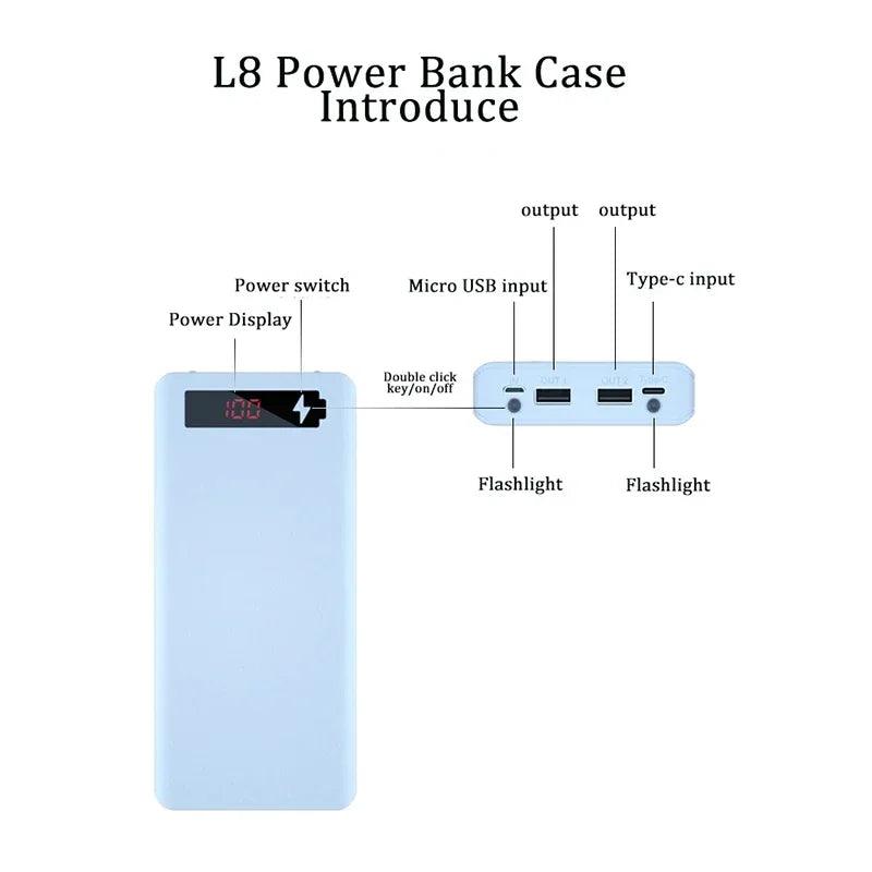 Boîtier de Stockage pour Batteries,  avec Écran LCD et Double Sortie USB