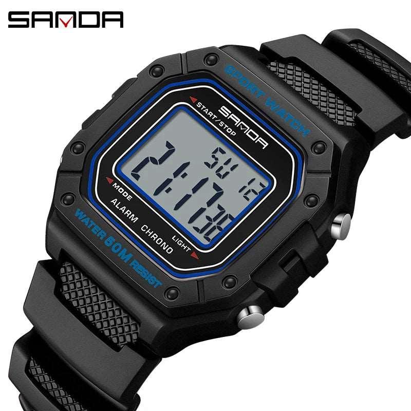 Montre Quartz Homme Étanche, plus LED, avec Chronomètre Sportif - B-konnect