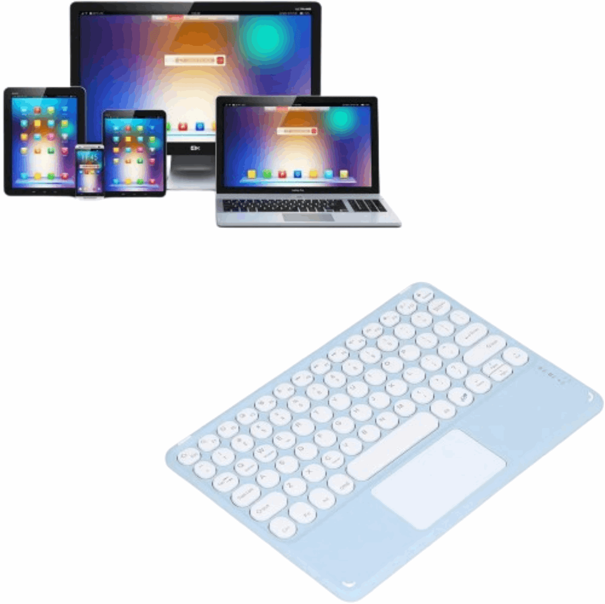 Pack souris + Clavier sans fil Universel Bluetooth 5.2 USB AZERTY et QWERTY - B-konnect